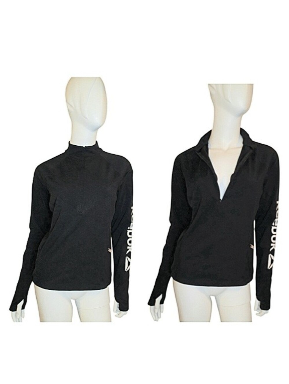 Reebok Women's Black Long Sleeve Half-Zip Pullover Jacket Size Small